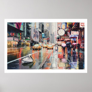 "Detour" Pelican in het Poster Waterverf New York
