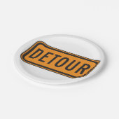 Detour Road Sign Papieren Bordje (Gekanteld)