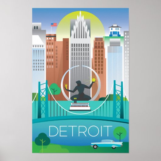 Detroit-afdruk Poster (Voorkant)