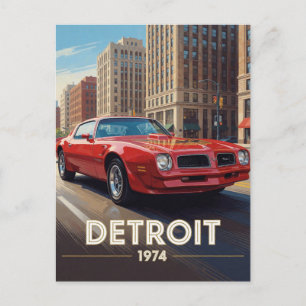 Detroit Amerikaanse Autocultuur 1974 Michigan Briefkaart