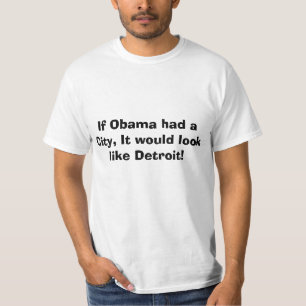 Detroit BankFaillissement, stad Obamas T-shirt