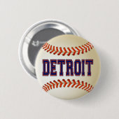 DETROIT BASEBALL RONDE BUTTON 5,7 CM (Voorkant /achterkant)