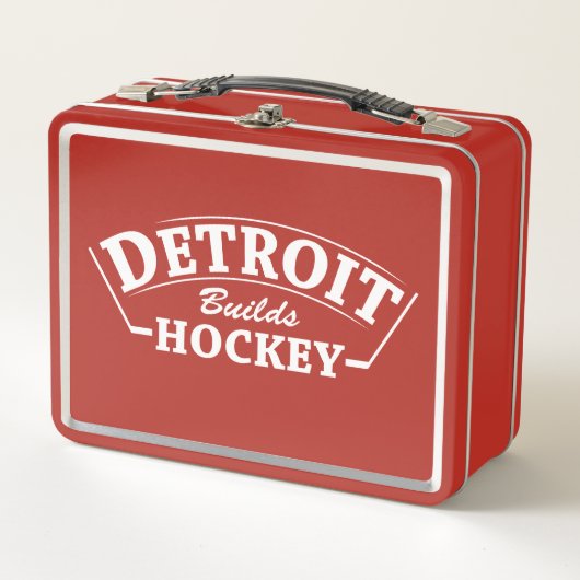 Detroit bouwt Hockey - rode lunch doos (Voorkant)