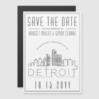 Detroit bruiloft | Gestileerde skyline De datum op