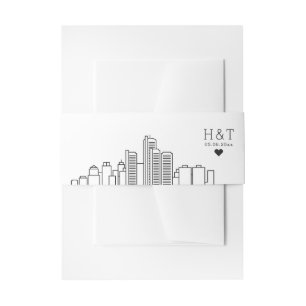 Detroit bruiloft   Gestileerde skyline monogram Uitnodigingen Wikkel