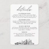 Detroit bruiloft verticale details klein informatiekaartje (Voorkant)