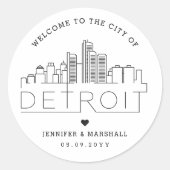 Detroit bruiloft | Welkom Favor Ronde Sticker (Voorkant)
