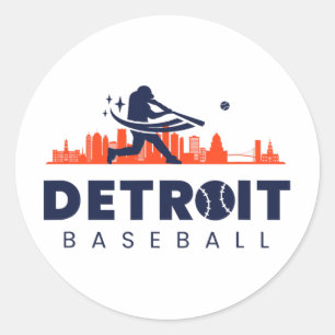 Detroit Bysebyll Minimalistische Retro Bysebyll Ronde Sticker