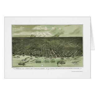 Detroit, carte panoramique de MI - 1889