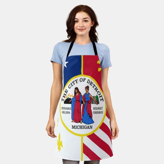 Detroit City flag Apron Schort (Gedragen)