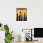 Detroit City Vintage Poster (Thuiskantoor)