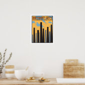 Detroit City Vintage Poster (Keuken)