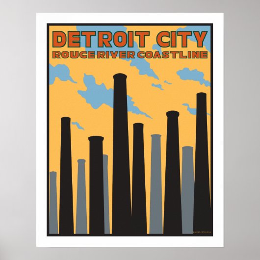 Detroit City Vintage Poster (Voorkant)