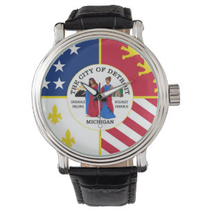 Detroit city vlag Verenigde Staten symbool Horloge
