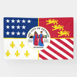 Detroit city vlag Verenigde Staten symbool Spandoek