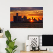 Detroit Cityscape #0527 Poster (Thuiskantoor)