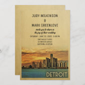 Detroit Faire-part de mariage Michigan (Devant / Derrière)
