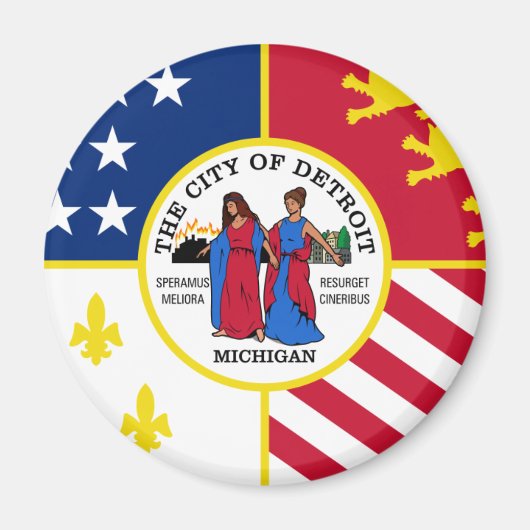 Detroit Flag Magneet (Voorkant)