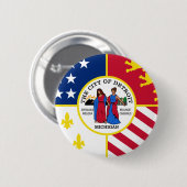 Detroit Flag Ronde Button 5,7 Cm (Voorkant /achterkant)