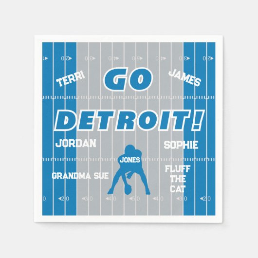 Detroit Football Familiepapier Servet (Voorkant)
