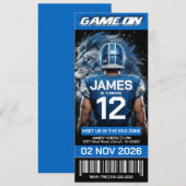 Detroit Football Ticket Birthday Invitation (Devant / Derrière)