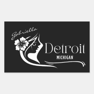 Detroit Hibiscus  Sticker