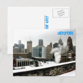 Detroit in de winter briefkaart (Voorkant / Achterkant)