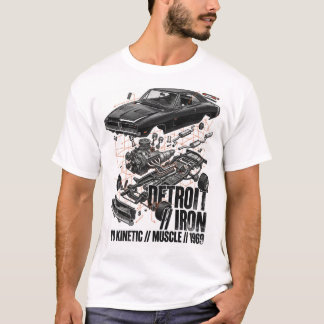 Detroit Iron Exploded V8 Muscle Car Streetwear T-shirt