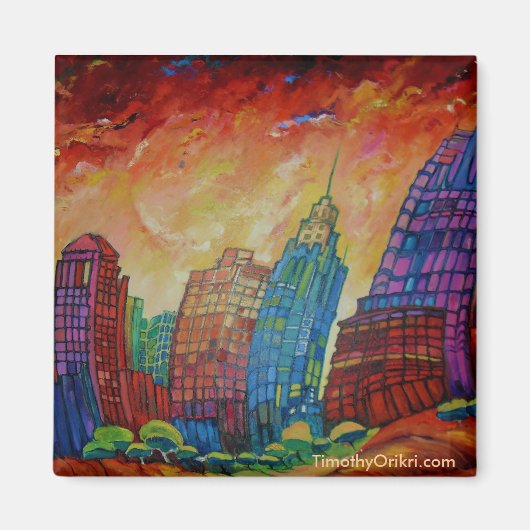 Detroit kunstwerkmagneet magneet (Voorkant)