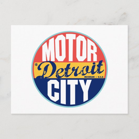 Detroit  Label Briefkaart (Voorkant)