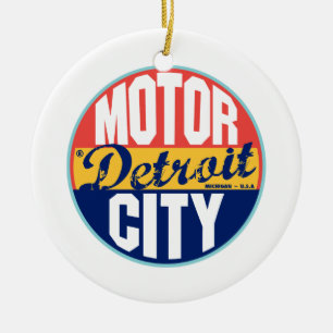 Detroit Label Keramisch Ornament