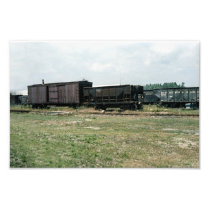Detroit & Mackinac Boxcars  Railroad Foto Afdruk