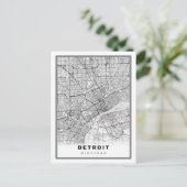 Detroit Map Briefkaart (Staand voorkant)