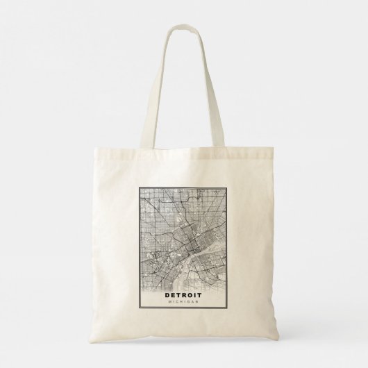 Detroit Map Tote Bag (Achterkant)