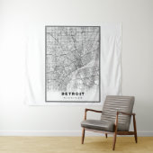 Detroit Map Wandkleed (In Situ (horizontaal))