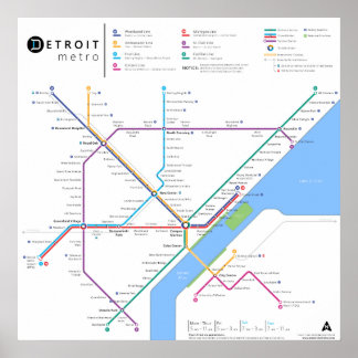 Detroit Metro Poster 24 x 24 inch (standaard, nieu