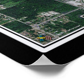 Detroit Metropolitan Airport Satellite Map Poster (Coin)