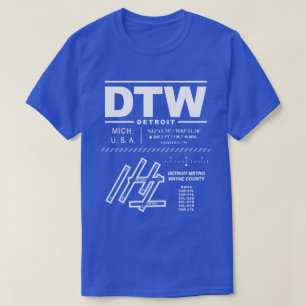 Detroit Metropolitan Wayne County Airport DTW T-shirt