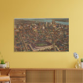 Detroit, MI - Aerial Briggs Baseball Stadium Canvas Afdruk (Insitu (Woonkamer))