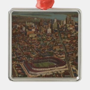 Detroit, MI - Aerial Briggs Baseball Stadium Metalen Ornament
