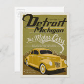 Detroit, MI Briefkaart (Voorkant / Achterkant)