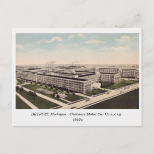 Detroit MI, Chalmers Motor Car Co-old briefkaart