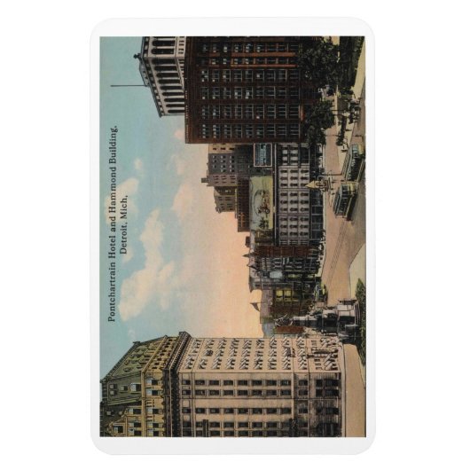 Detroit MI, Pontchartrain Hotel, Hammond Building Magneet (Verticaal)