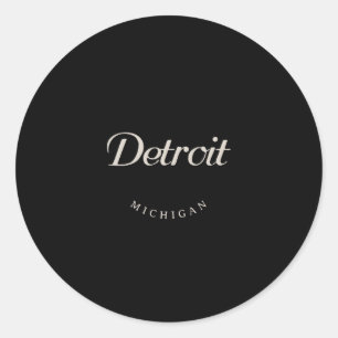 Detroit MI Ronde Sticker