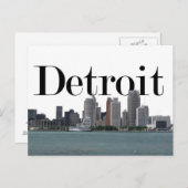 Detroit MI Skyline met Detroit in Sky Briefkaart (Voorkant / Achterkant)