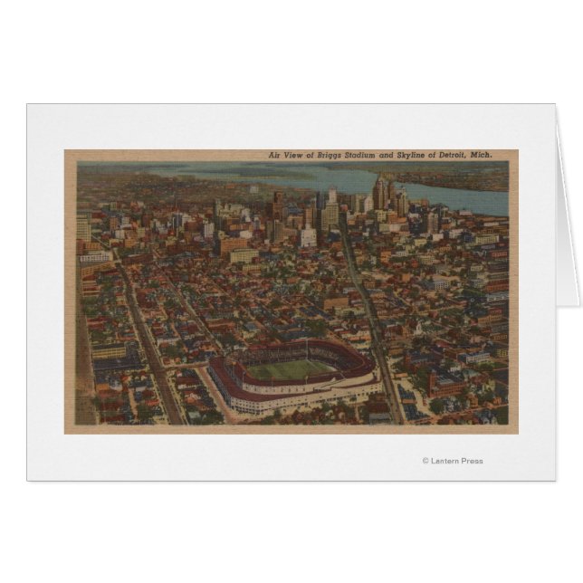 Detroit, MI - Stade de baseball Aerial Briggs (Devant horizontal)