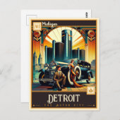 Detroit, Michigan |  Briefkaart (Voorkant / Achterkant)