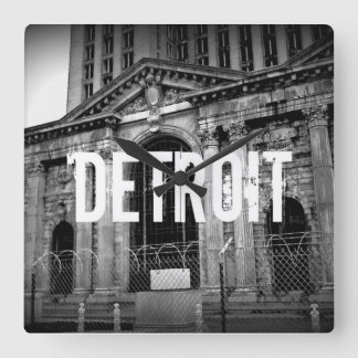 Detroit Michigan Central Station Wall Clock Vierkante Klok