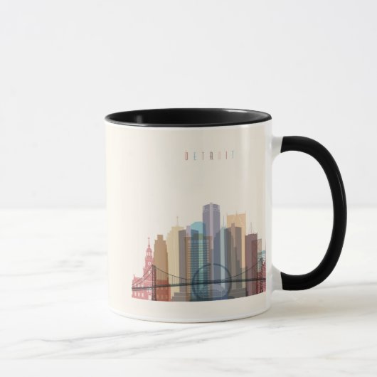 Detroit, Michigan | City Skyline Mok (Rechts)