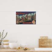 Detroit, Michigan - Grote letterscènes Poster (Keuken)